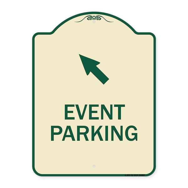 Signmission Event Parking Up Left Arrow Symbol Heavy-Gauge Aluminum Architectural Sign, 24" x 18", TG-1824-24082 A-DES-TG-1824-24082 - main
